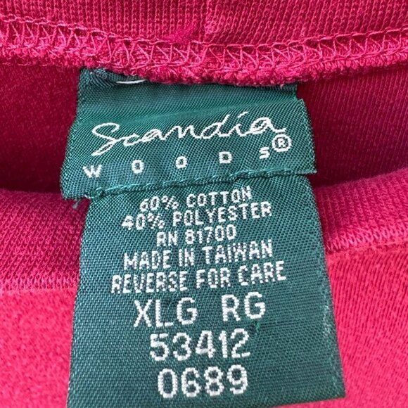 Scandia Woods Vintage Mens Long-Sleeve Mock Neck Shirts Set Of 2 Beige & Red XLG - Picture 6 of 9